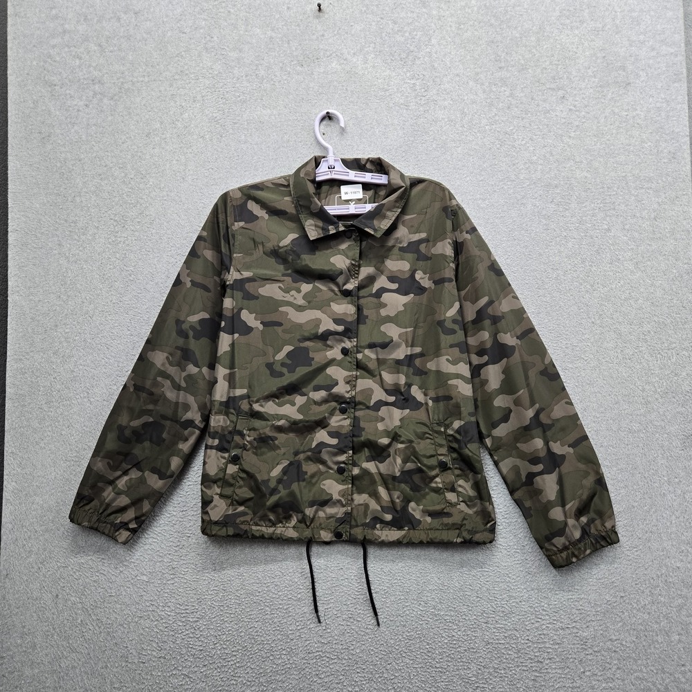 American Eagle Outfitters Men Jacket L/G Green Camouflage Activewear Snap